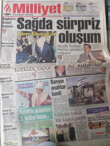 Milliyet Gazetesi 8 Haziran 1996 - Sağda Sürpriz Oluşum
