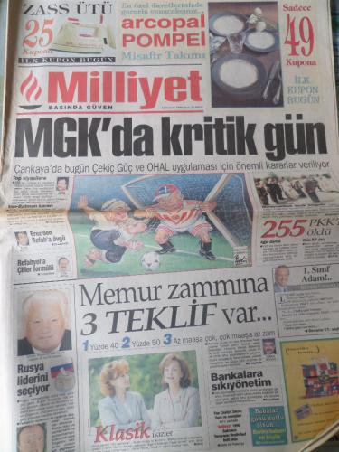 Milliyet Gazetesi 16 Haziran 1996 - MGK'da Kritik Gün