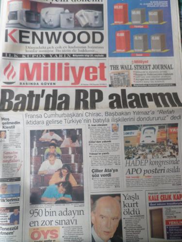 Milliyet Gazetesi 24 Haziran 1996 - Batı'da RP Alarmı