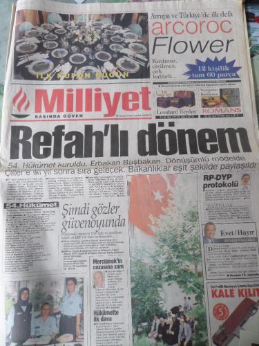 Milliyet Gazetesi 29 Haziran 1996 - Refah'lı Dönem