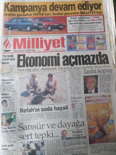 Milliyet Gazetesi 17 Temmuz 1996 - Ekonomi Açmazda
