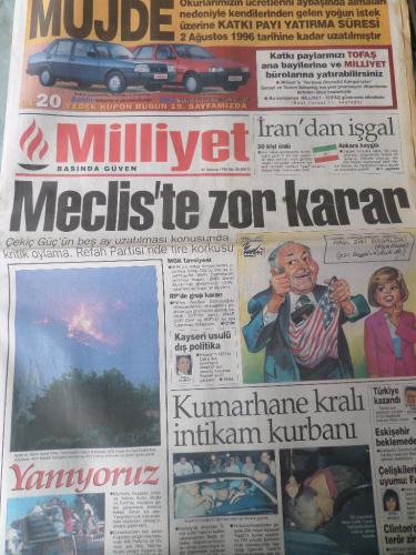 Milliyet Gazetesi 30 Temmuz 1996 - Meclis'te Zor Karar
