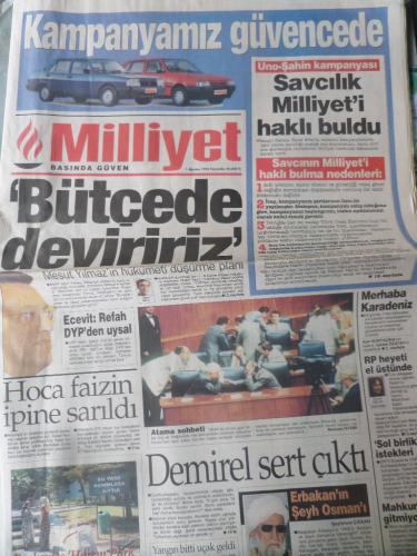 Milliyet Gazetesi 1 Ağustos 1996 - Bütçede Deviririz