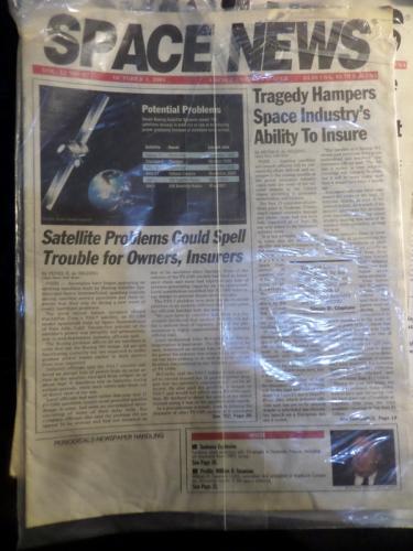 Space News Vol : 12 No:37 October 1. 2001