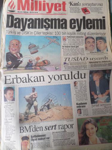 Milliyet Gazetesi 18 Ağustos 1996 - Dayanışma Eylemi