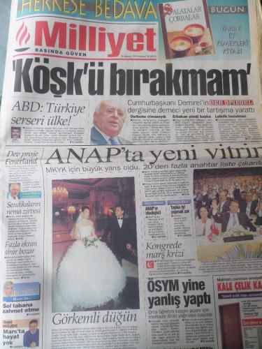 Milliyet Gazetesi 26 Ağustos 1996 - Köşk'ü Bırakmam