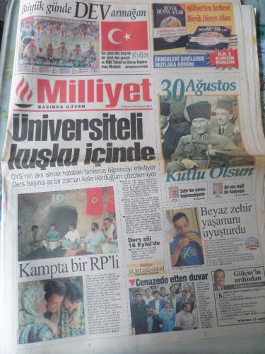 Milliyet Gazetesi 30 Ağustos 1996 - Üniversiteli Kuşku İçinde