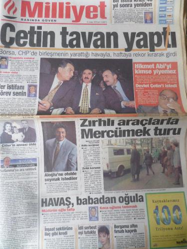 Milliyet Gazetesi 21 Şubat 1995 - Çetin Tavan Yaptı