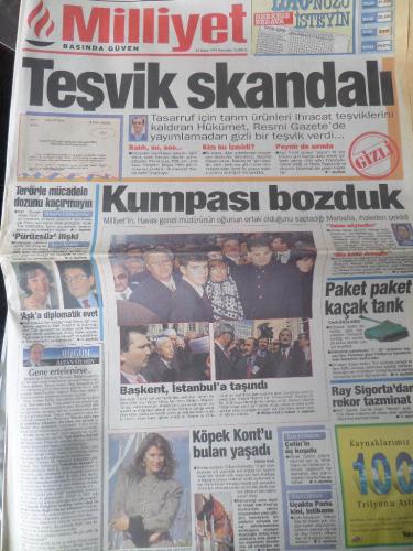 Milliyet Gazetesi 23 Şubat 1995 - Teşvik Skandalı