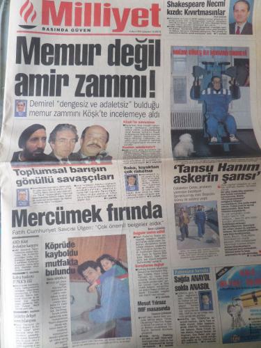 Milliyet Gazetesi 4 Mart 1995 - Memur Değil Amir Zammı!