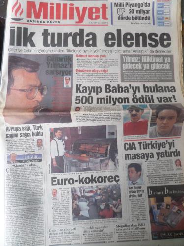Milliyet Gazetesi 10 Mart 1995 - İlk Turda Elense