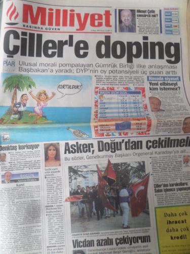 Milliyet Gazetesi 12 Mart 1995 - Çiller'e Doping