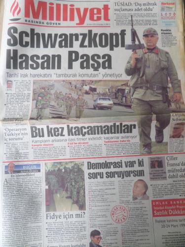 Milliyet Gazetesi 22 Mart 1995 - Schwarzkopf Hasan Paşa