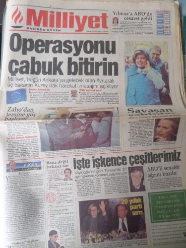 Milliyet Gazetesi 23 Mart 1995 - Operasyonu Çabuk Bitirin