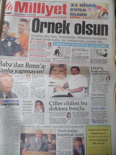 Milliyet Gazetesi 23 Nisan 1995 - Örnek Olsun