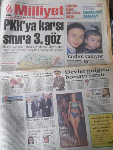 Milliyet Gazetesi 25 Nisan 1995 - PKK'ya Karşı Sınıra 3. Göz