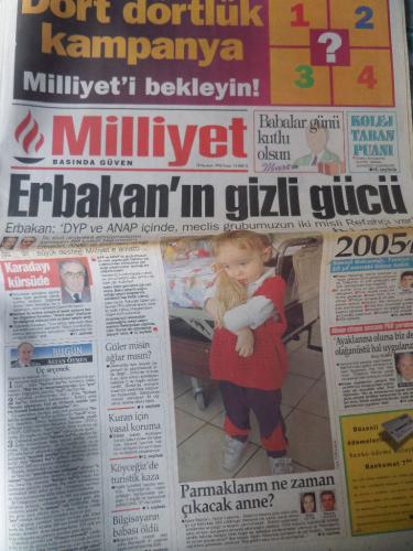 Milliyet Gazetesi 18 Haziran 1995 - Erbakan'ın Gizli Gücü