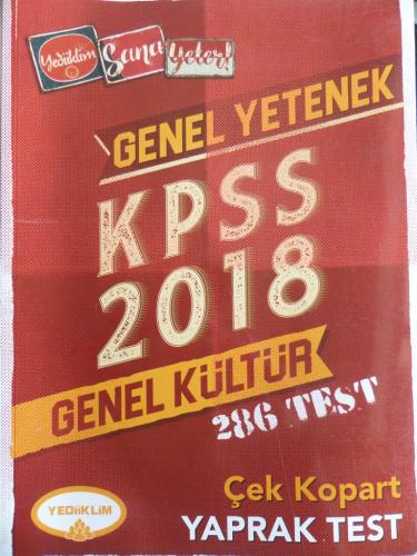 KPSS 2018 Genel Yetenek - Genel Kültür Çek Kopart Yaprak Test (286 Tes