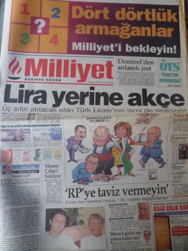 Milliyet Gazetesi 19 Haziran 1995 - Lira Yerine Akçe