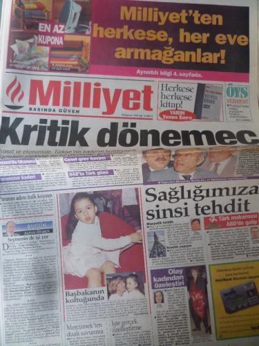 Milliyet Gazetesi 20 Haziran 1995 - Kritik Dönemeç