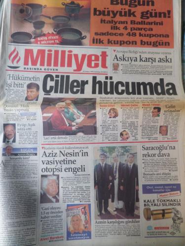 Milliyet Gazetesi 8 Temmuz 1995 - Çiller Hücumda