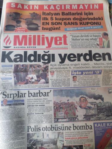 Milliyet Gazetesi 22 Temmuz 1995 - Kaldığı Yerden