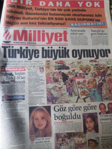 Milliyet Gazetesi 23 Temmuz 1995 - Türkiye Büyük Oynuyor