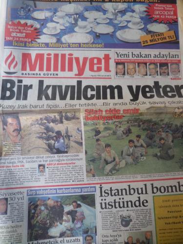 Milliyet Gazetesi 1 Ağustos 1995 - Bir Kıvılcım Yeter