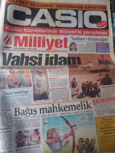 Milliyet Gazetesi 13 Ağustos 1995 - Vahşi İdam