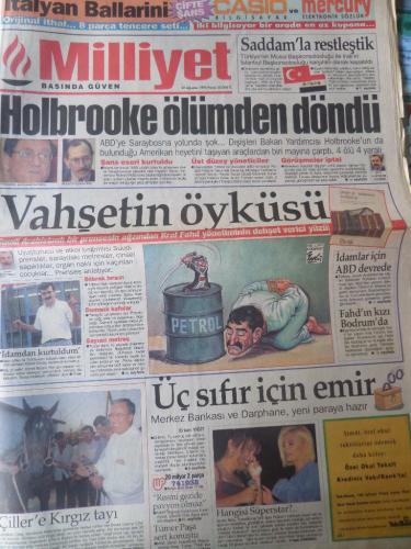 Milliyet Gazetesi 20 Ağustos 1995 - Holbrooke Ölümden Döndü