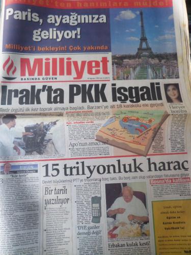 Milliyet Gazetesi 29 Ağustos 1995 - Irak'ta PKK İşgali