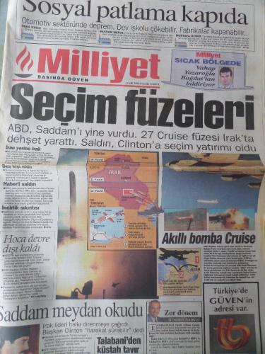 Milliyet Gazetesi 4 Eylül 1996 - Seçim Füzeleri