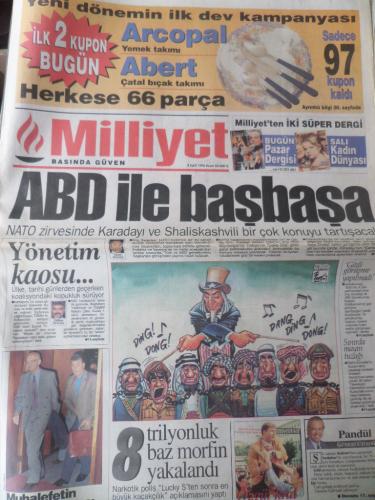 Milliyet Gazetesi 8 Eylül 1996 - ABD İle Başbaşa