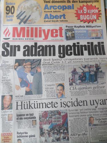 Milliyet Gazetesi 15 Eylül 1996 - Sır Adam Getirildi