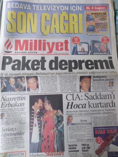 Milliyet Gazetesi 21 Eylül 1996 - Paket Depremi