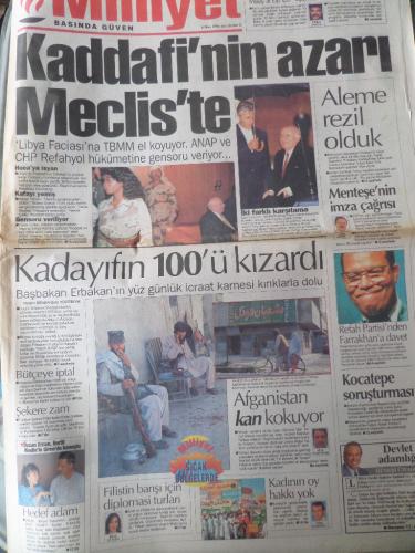 Milliyet Gazetesi 8 Ekim 1996 - Kaddafi'nin Azarı Meclis'te