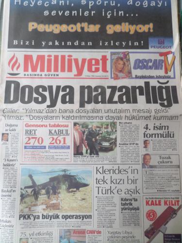 Milliyet Gazetesi 12 Ekim 1996 - Dosya Pazarlığı