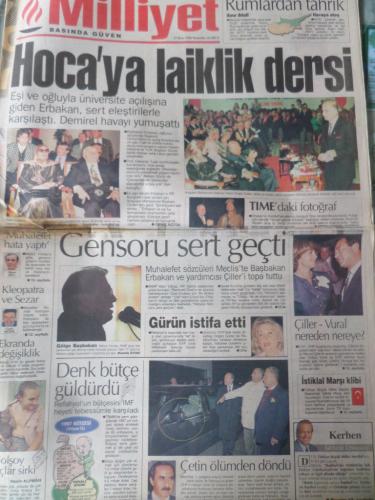 Milliyet Gazetesi 17 Ekim 1996 - Hoca'ya Laiklik Dersi