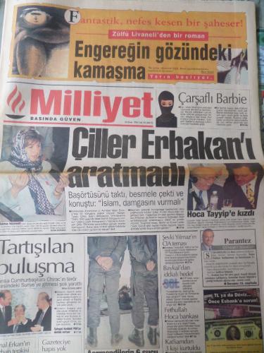 Milliyet Gazetesi 22 Ekim 1996 - Çiller Erbakanı Aratmadı