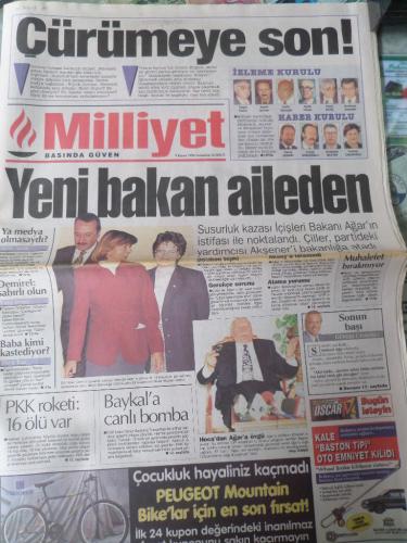 Milliyet Gazetesi 9 Kasım 1996 - Yeni Bakan Aileden