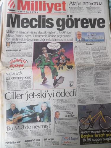 Milliyet Gazetesi 10 Kasım 1996 - Meclis Göreve