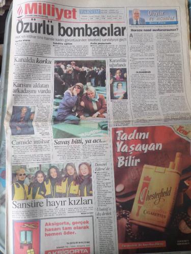 Milliyet Gazetesi 25 Kasım 1996 - Özürlü Bombacılar