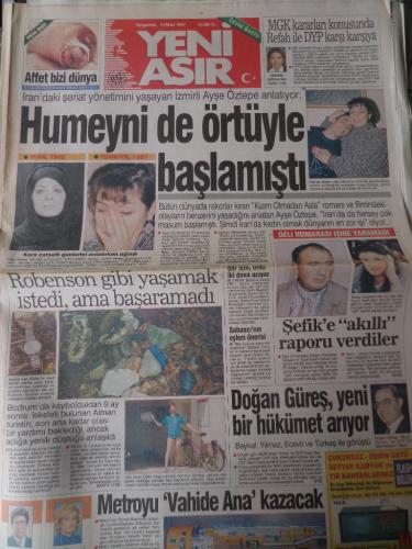 Yeni Asır Gazetesi 13 Mart 1997 - Hümeyni de Örtüyle Başlamıştı