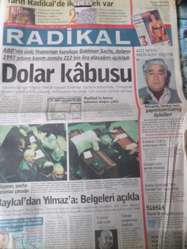 Radikal Gazetesi 30 Kasım 1996 - Dolar Kabusu