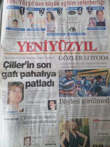 Yeniyüzyıl Gazetesi 27 Eylül 1997 - Çiller'in Son Gafı Pahalıya Patladı