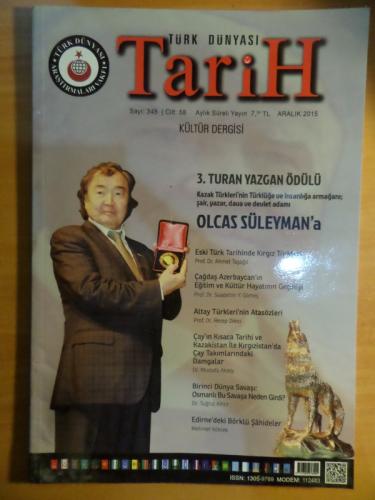 Türk Dünyası Tarih 2015 / 348 - 3. Turan Yazgan Ödülü
