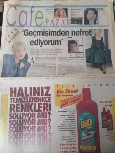 Yeniyüzyıl Gazetesi Cafe Pazar Eki 27 Nisan 1997 - Geçmişimden Nefret Ediyorum