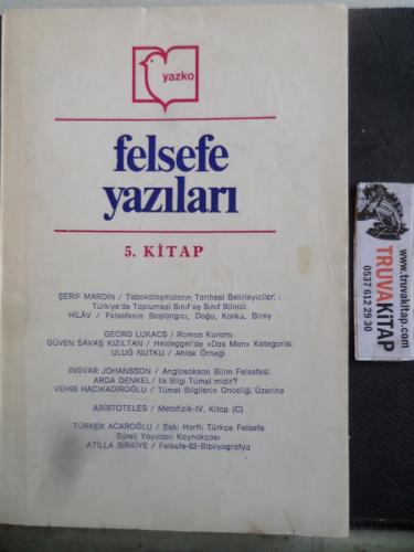 Felsefe Yazıları 5. Kitap