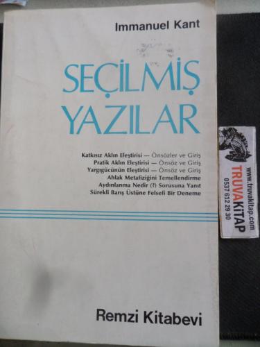 Seçilmiş Yazılar Immanuel Kant