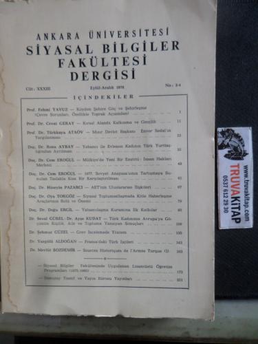 Siyasal Bilgiler Fakültesi Dergisi 1978 / 3-4
